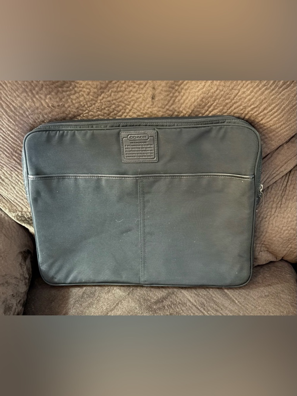 Coach Black Nylon Laptop Bag with Front Slip Pocket. EUC.